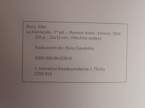 Imagen 3 de 6 de La Mariscala Sian Rees Emece