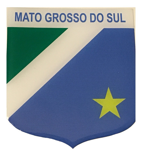 Adesivo Resinado Em Escudo Da Bandeira Do Mato Grosso Do Sul