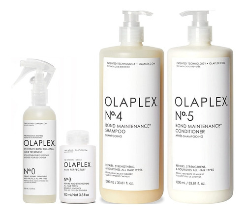 Olaplex N°0 + N°3 + N°4 Lt + N°5 Lt Tratamiento Reparador