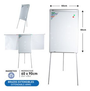 Tablero Blanco Con Soporte 60x90cm Brazos Extensibles Pointe