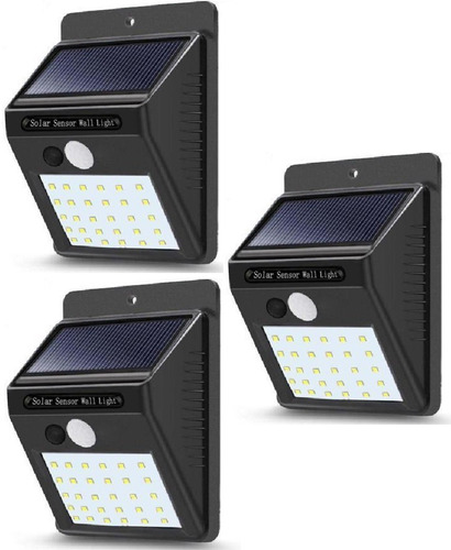 Pack X3 Foco Led Solares Exterior Luz Solar Foco Led Sensor