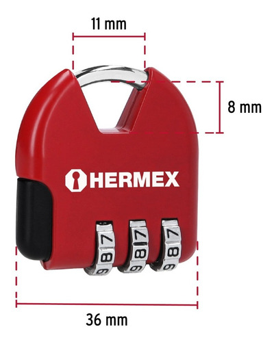 Candado Maletero De Combinación 36 Mm - Hermex 43351