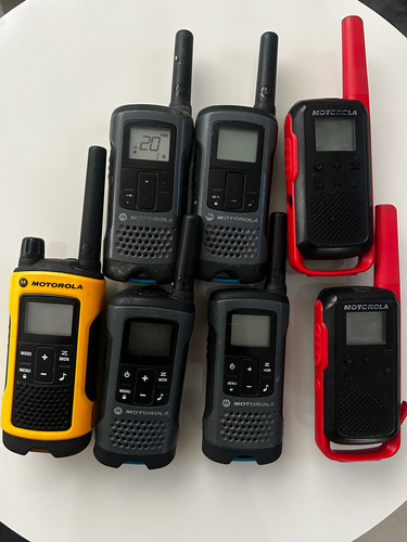 Lote 7 Aparelhos Walkie Talkie (motorola) Originais Leia Vermelho Não Se Aplica (Usado)