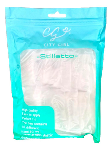 Tips Soft Gel Press On Uñas Prelimadas Bolsa City Girl 600u