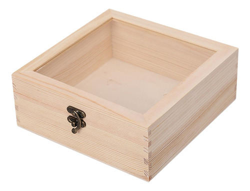 Vitrina De Joyería De Caja De Madera Con Tapa De Vidrio