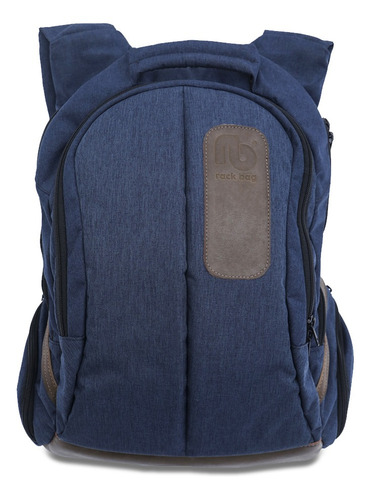Mochila Rack Bag Escolar Reforçada P/ Notebook Caderno Livro Cor Azul Desenho do tecido Rajado Mesclado