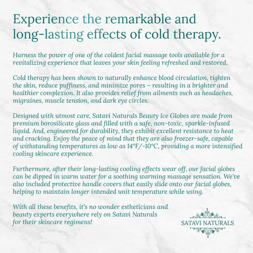 Beauty Ice Globes For Facials - 2 Cooling Ice Roller Balls F Satavi Naturals