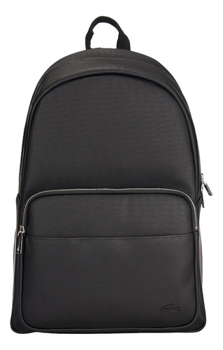 Mochila Lacoste Classic En Petit Piqué Hombre Color Negro Diseño de la tela Liso