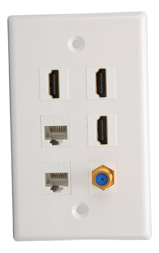 Network Av Wall Plate Hd Interfaz Multimedia 6 Puertos Tv F