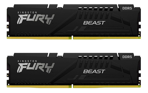 Memória RAM Kingston Fury Beast KF552C36BBEK2-64 2x32gb DDR5 5200mt/s Preto