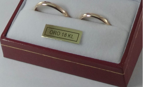 Imagen 2 de 9 de Par Alianzas Oro 18k Clasicas 3 Grs Novios Boda Garantía Esc