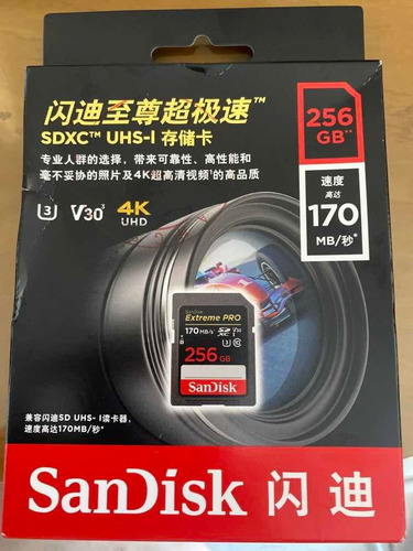 Cartão Sd Sandisk Extreme Pro Sdxc 256gb 170mb/s