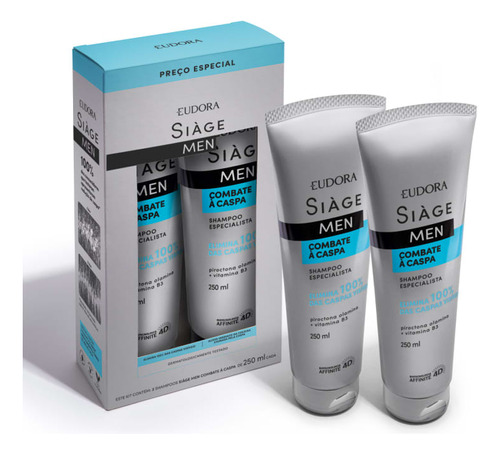 Kit Shampoo Siàge Men Combate À Caspa 250ml Cada (2 Itens)