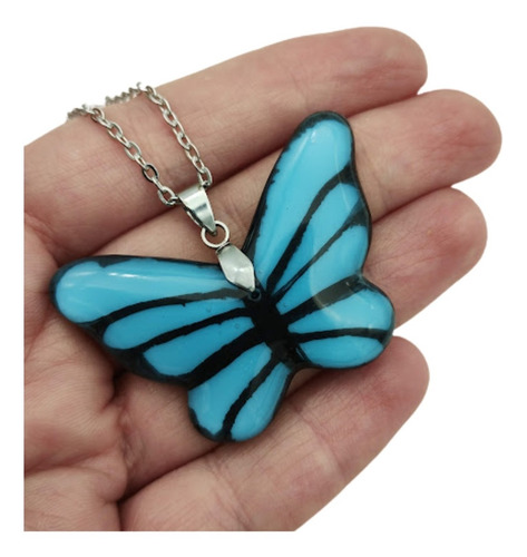 Imagen 2 de 6 de Collar De Mariposa Bengala Pintada A Mano