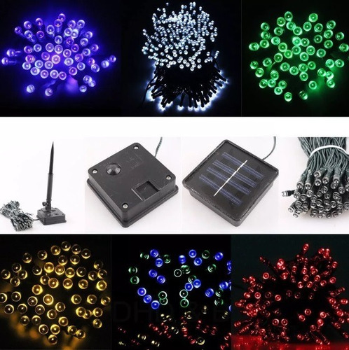 Guirnalda 200 Luz Led Solar Exterior Interior Multicolor 20m