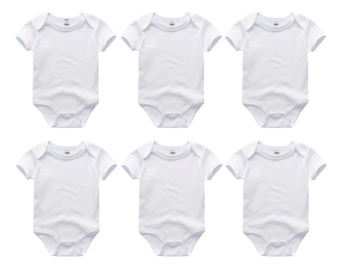 Ropa Para Bebe Set De 6 Mamelucos Body Pañalero Manga Corta