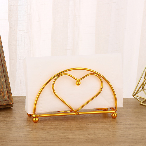 Portarrollos Dorado En Forma De Corazón Para Decoración De M