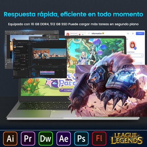 Laptop Intel I7 8750h 16 Gb Ram 512 Gb Ssd Win 11 Ddr4 15.6