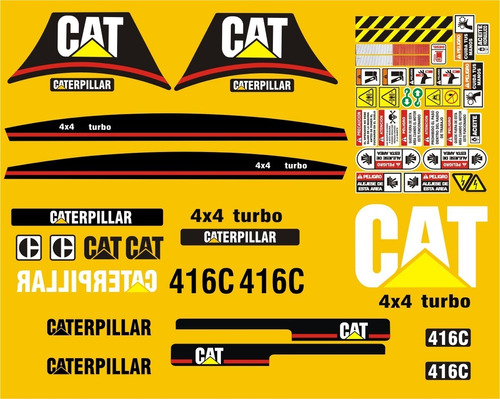 Calcomanías Para Retroexcavadora Caterpillar 416c Opción 2