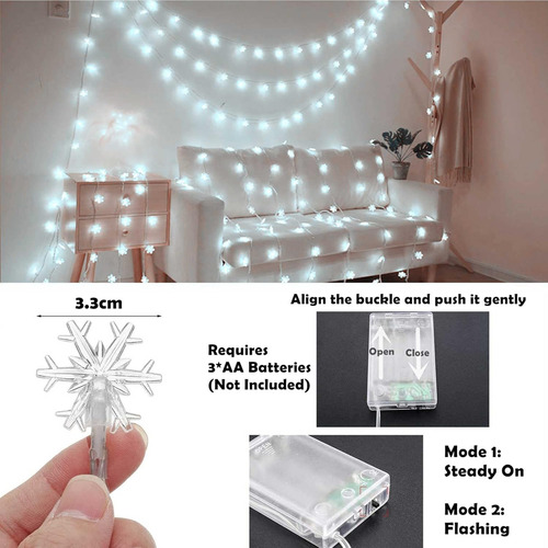 Guirnalda De Luces Navidenas, 20 Pies Y 40 Luces Led Con ...