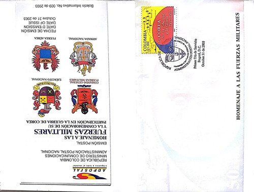 Carpeta Fuerzas Militares 2003 filatelia-estampillas 