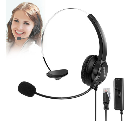 Agptek® Centro De Llamadas Manos Libres Auriculares Monoaura