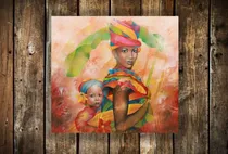 Comprar Cuadro 30x30cm Arte Africano Mujeres Pintura Arte M8