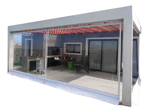 Toldo Cristal Transparente Cerramiento Pvc Enrollable Manual