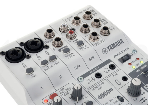 Mezcladora Audio Yamaha Ag06mk2w 6 Canales Live Streaming Ms