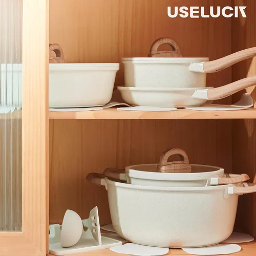 Useluck Juego De Ollas Y Sartenes 22 Piezas White