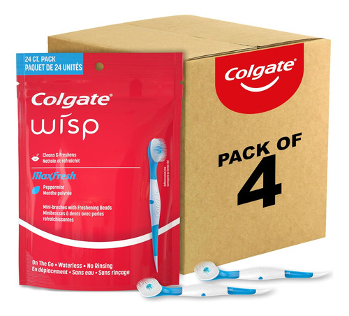 Colgate Wisp Maxfresh Menta Mini Cepillo 24 Piezas 4 Pack