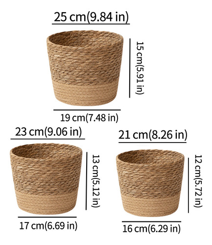 Contenedores De Almacenamiento,maceta Tejida, Cesta, Natural