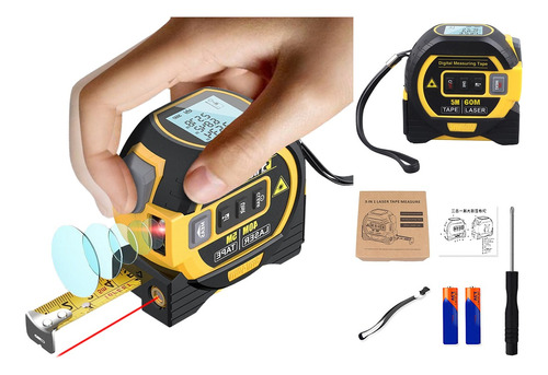 3en1medidor De Distancia Digital Láser Telémetro De Mano,60m