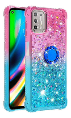 Para Motorola G9 Plus Funda De Teléfono Glitter Quicksandf41