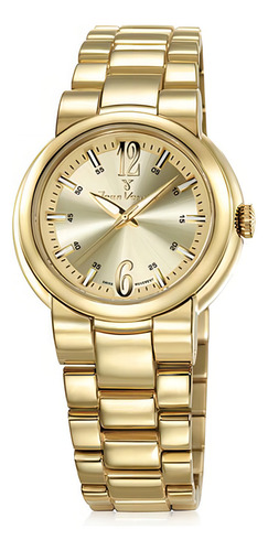 Relógio De Pulso Jean Vernier Aço Dourado Jv04209