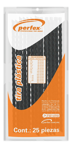 Perfex Arillo Plástico Medida 1 1/2  Color Negro 25pzas