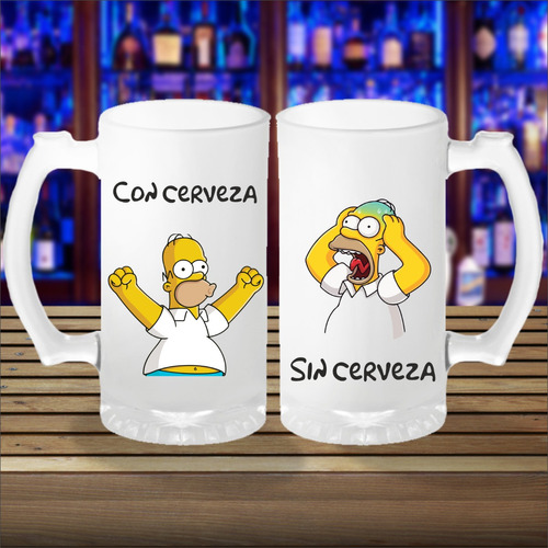 Jarra De Homero Simpson Con Cerveza Sin Cerveza