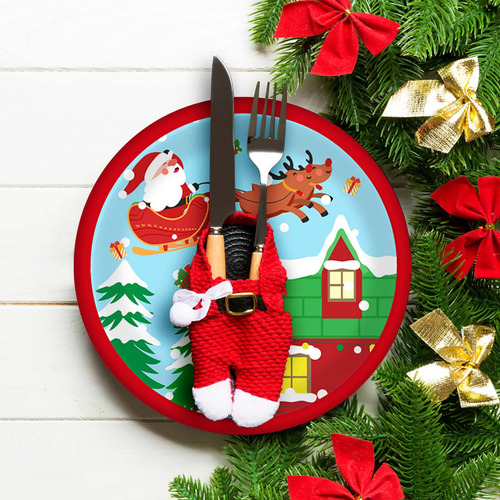 Platos De Papel Con Diseño De Muñeco De Nieve De Papá Noel P