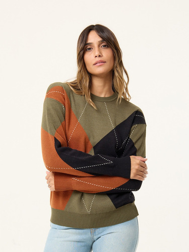 Sweater Rombos De Bremer Tejido Grueso