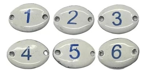 35 Numero Oval Chapa Esmaltado Caiado 1 A 7 - 5 De Cada 