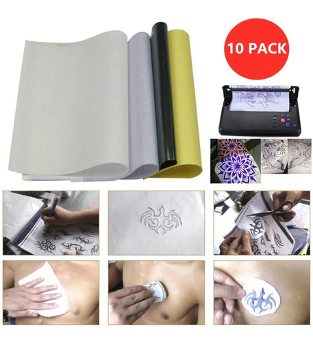 Papel Hectografico Calca Stencil 10 Hojas Para Tatuar Paquet