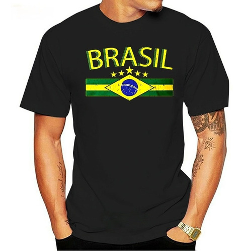 Fashion Brasil Bandera Polera Manga Corta