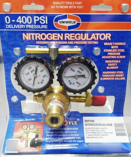 Regulador De Nitrogeno Uniweld 0-400psi