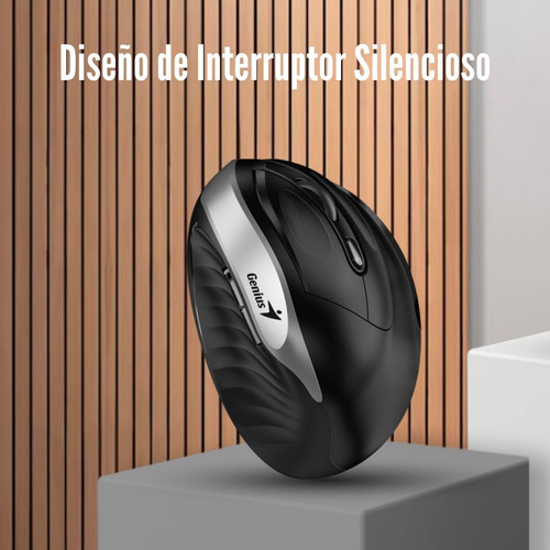 Mouse Genius Ergo 8250s Wireless Vertical - Plata Gris