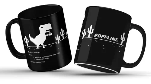 Caneca Personalizada Café - Dinossauro Offline Dino Run Google T-rex