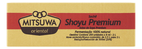Molho shoyu Mitsuwa Premium em caixa 2 L  pacote x 250