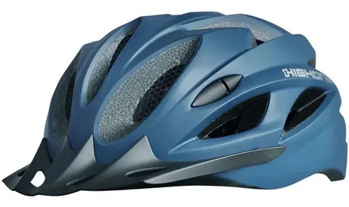 Capacete Ciclismo High One Win Tamanho M Azul Com Luz LED e Viseira Removível