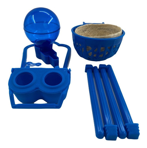 Kit Lujo P/jaula Aves Comedero Percha Bebedero Columpio Nido