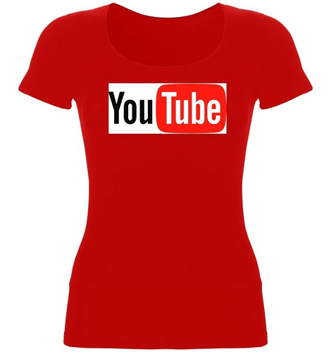 Remera De Mujer Algodón Youtube Logo