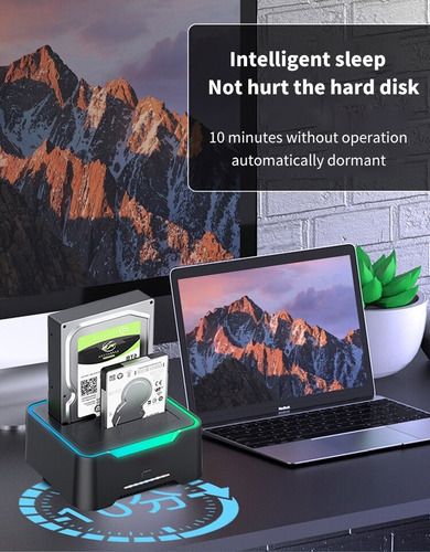 Dock Station Dual Hd Ssd Sata 2.5 E 3.5 Usb 3.0 Botão Clone